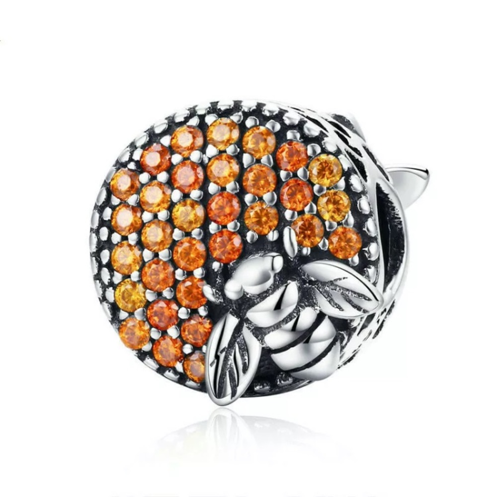 Bumble Bee Honey Comb Charm - Not Pandora